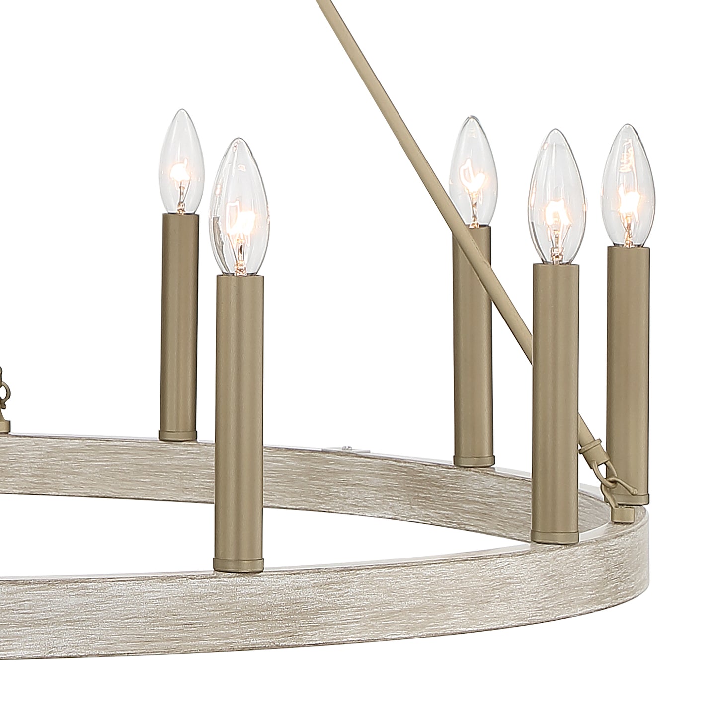12-Light Candle Style Wagon Wheel Chandelier UL Listed