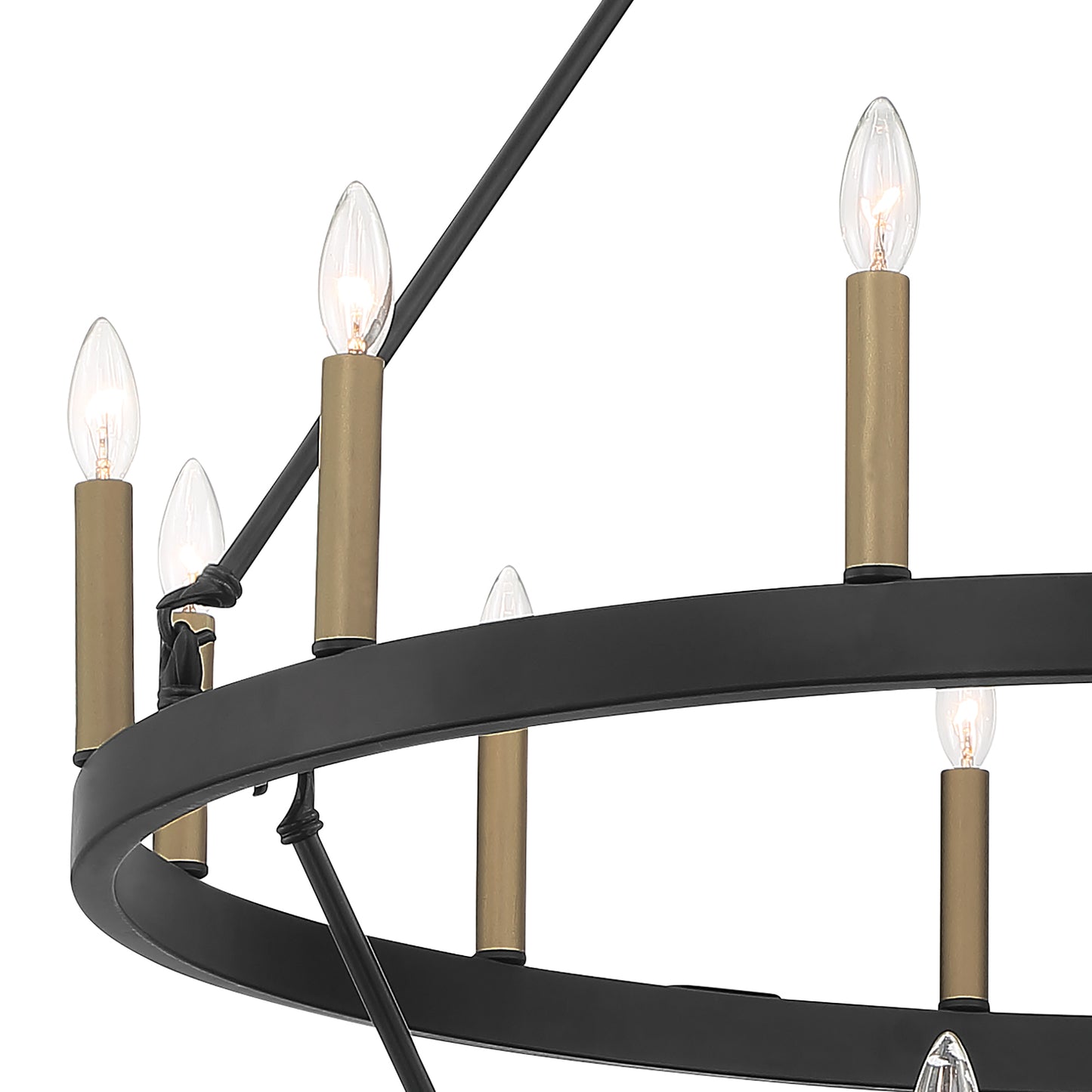 20-Light Modern Candle Style Wagon Wheel Chandelier UL Listed