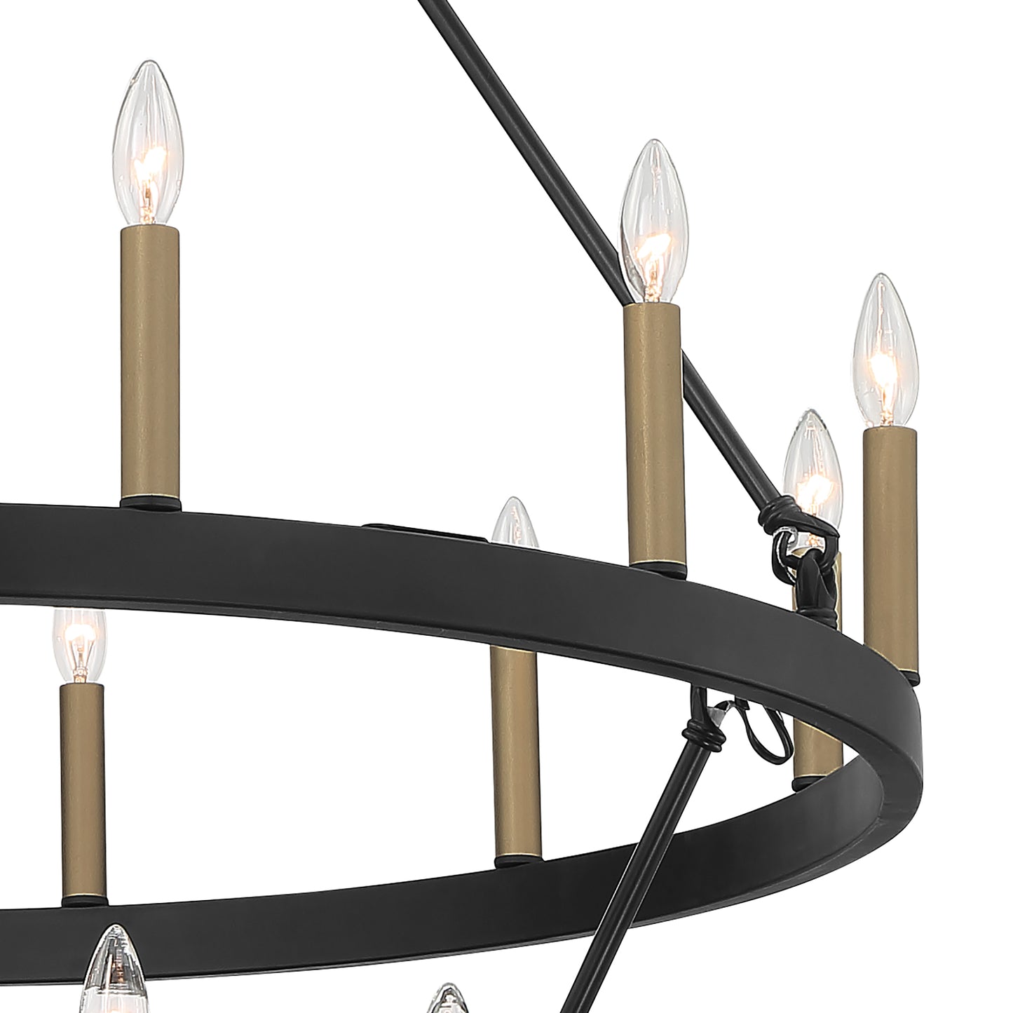 20-Light Modern Candle Style Wagon Wheel Chandelier UL Listed