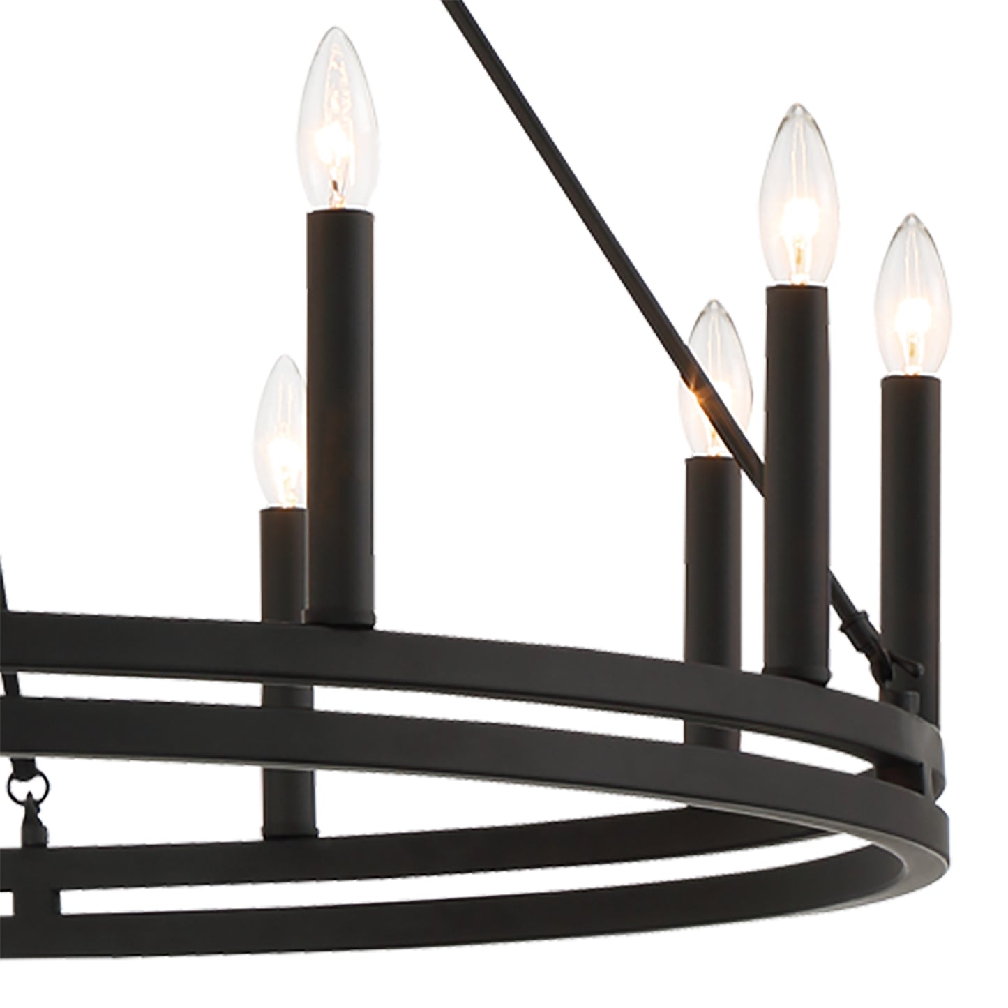 12-Light Traditional Candle Style Wagon Wheel Chandelier UL Listed