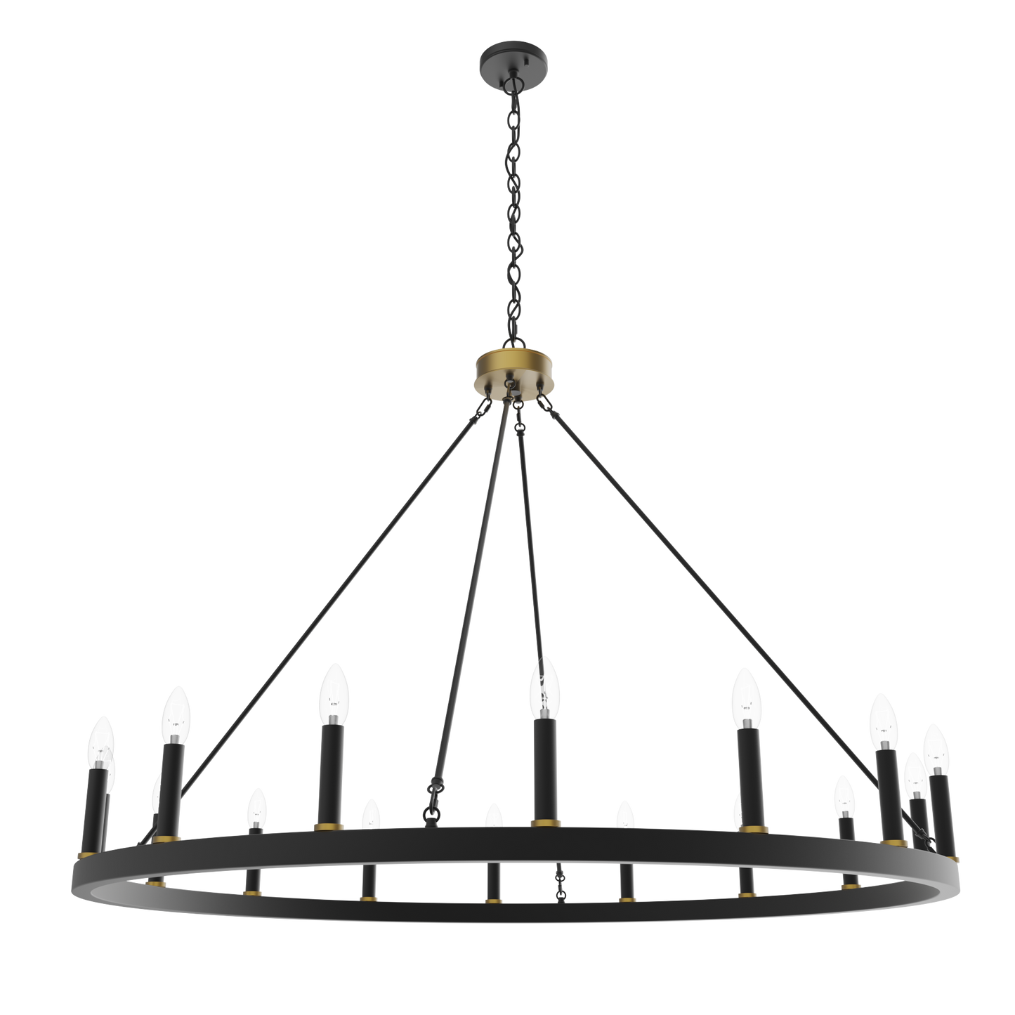 16-Light Classic Candle Style Wagon Wheel Chandelier UL Listed