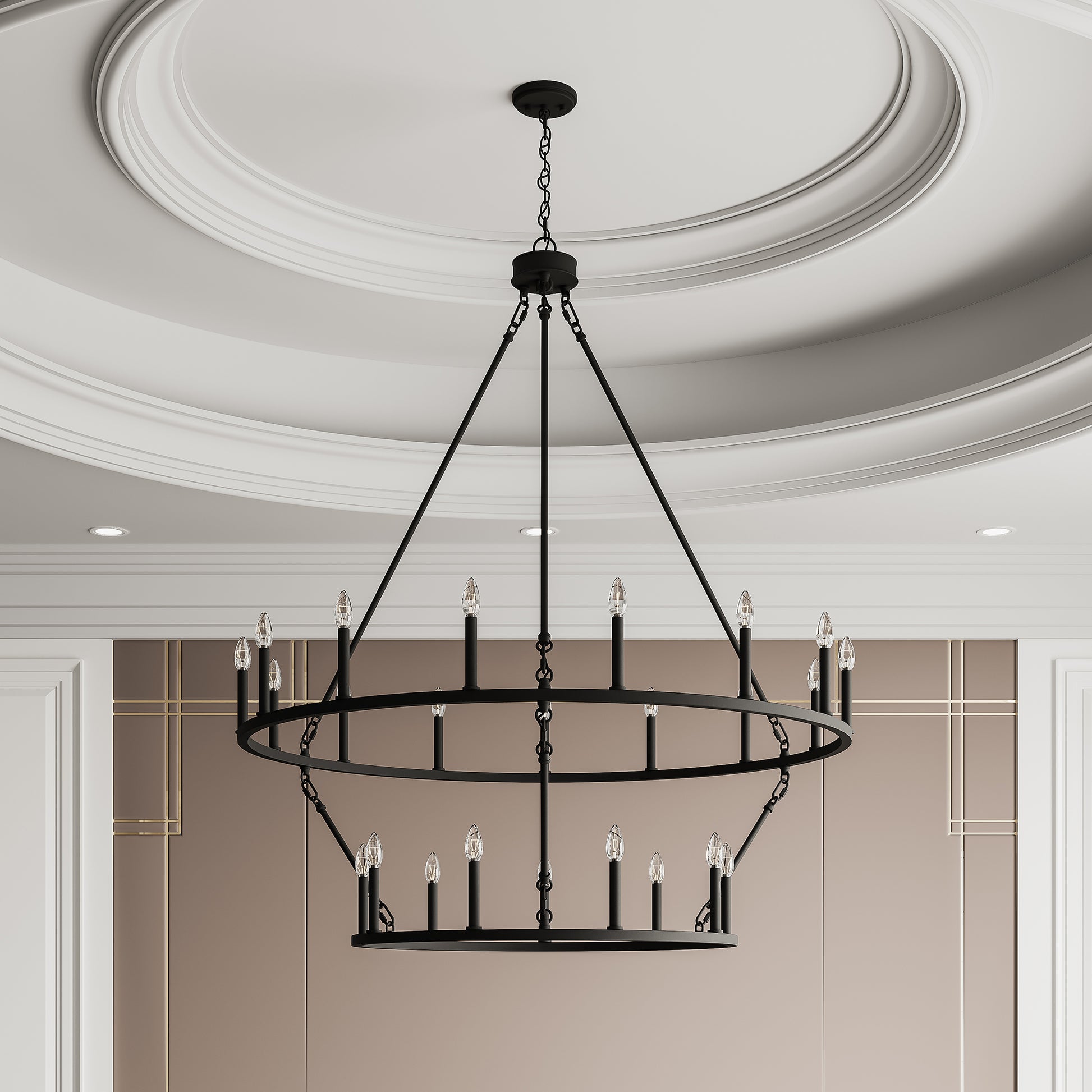 24 light wagon wheel chandelier (4) by ACROMA