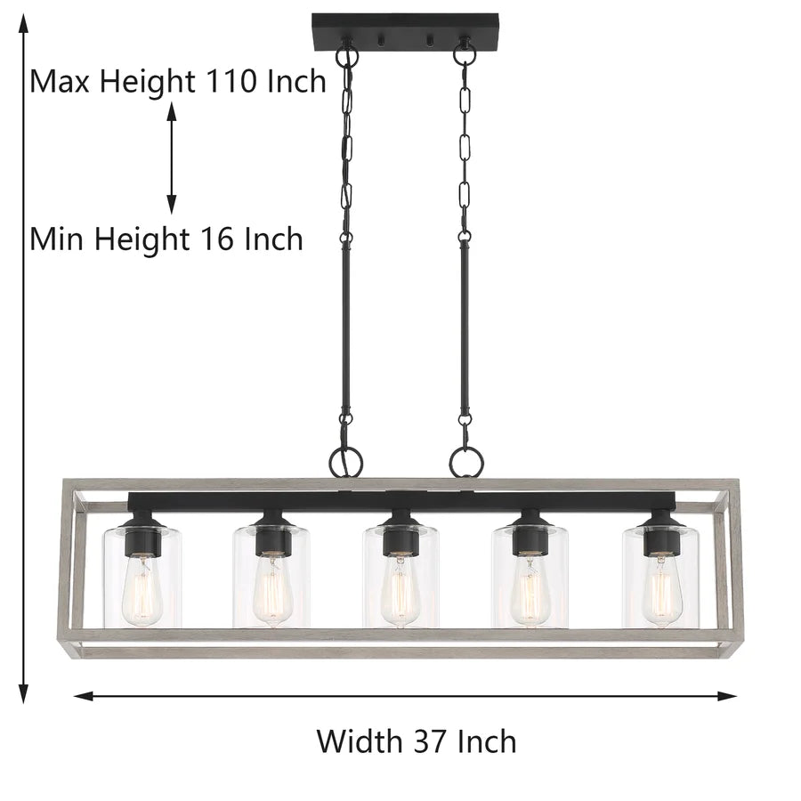 5 light rectangle glass chandelier (7) by ACROMA