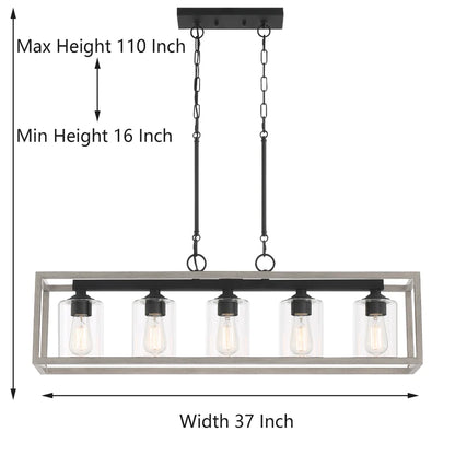 5 light rectangle glass chandelier (7) by ACROMA