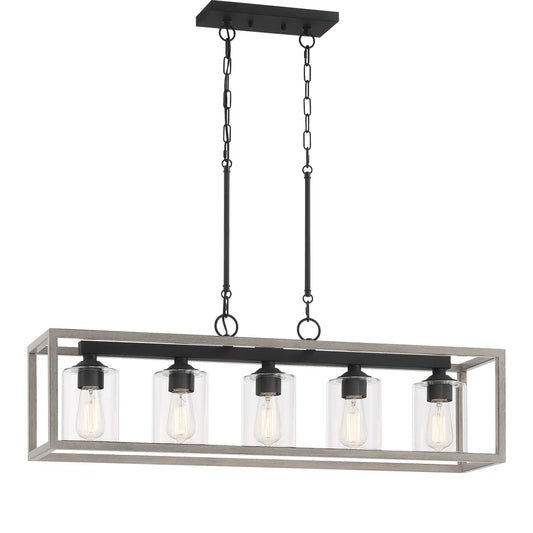 5 light rectangle glass chandelier (3) by ACROMA