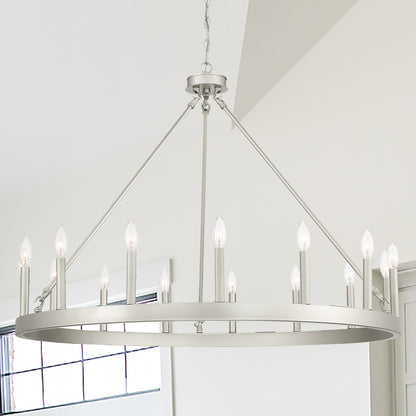 15-Light Candle Style Wagon Wheel Chandelier UL Listed