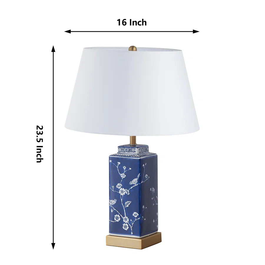 1 light silk fabric table lamp with usb ports (7) by ACROMA