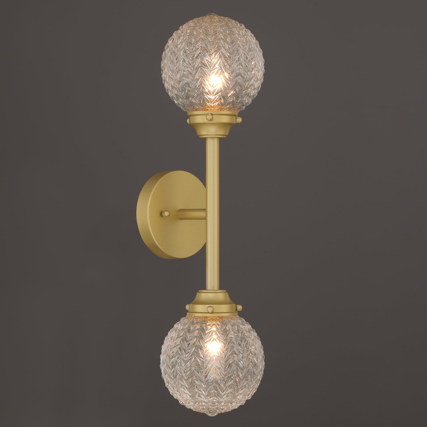 2 light gold glass wall sconce (8) by ACROMA