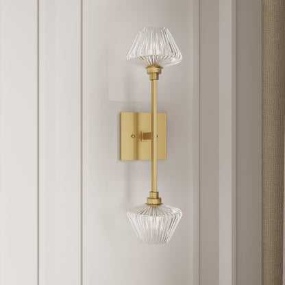 2 light gold glass wallchiere (1) by ACROMA