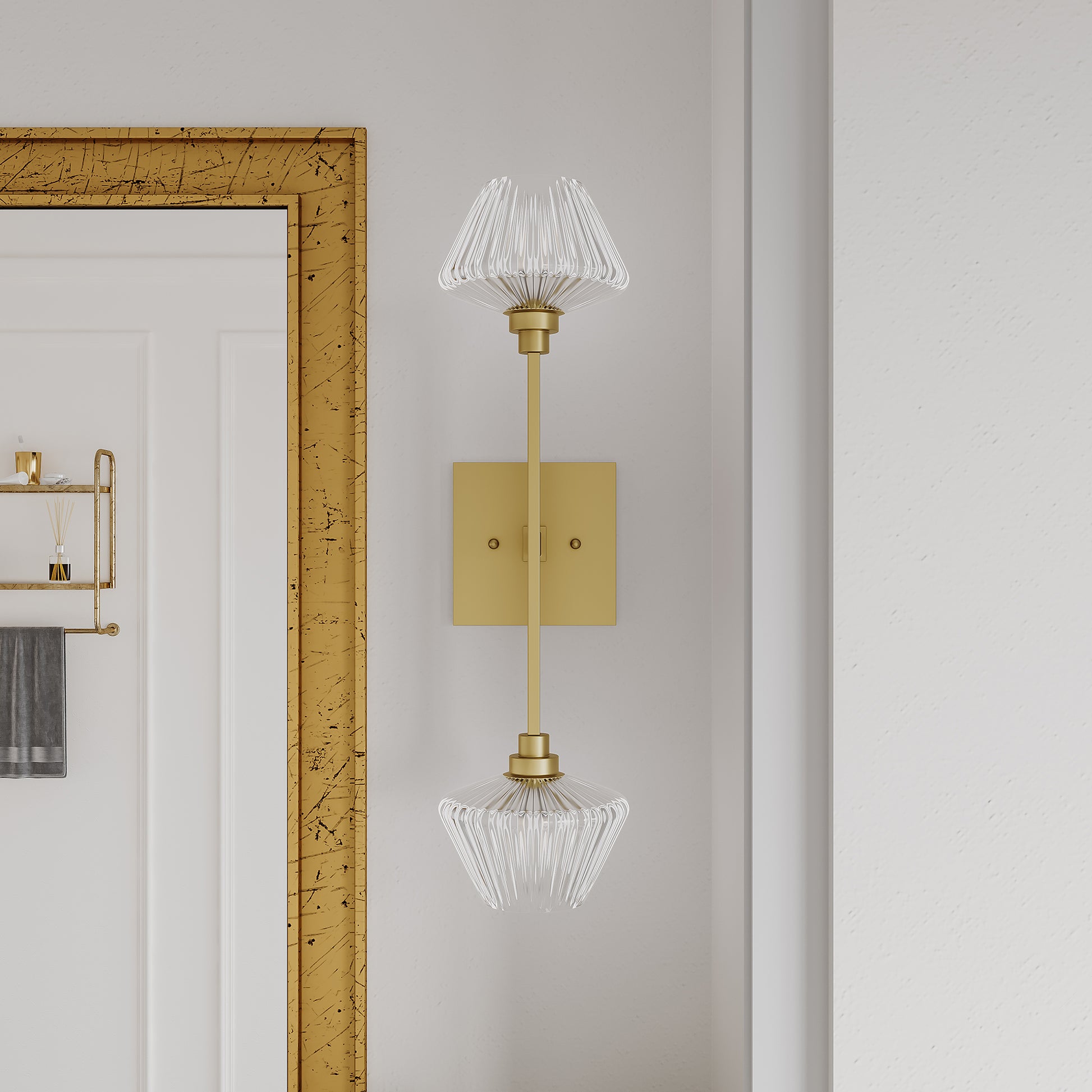 2 light gold glass wallchiere (3) by ACROMA