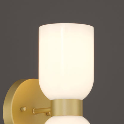 2 light milky glass wall sconce (8) by ACROMA