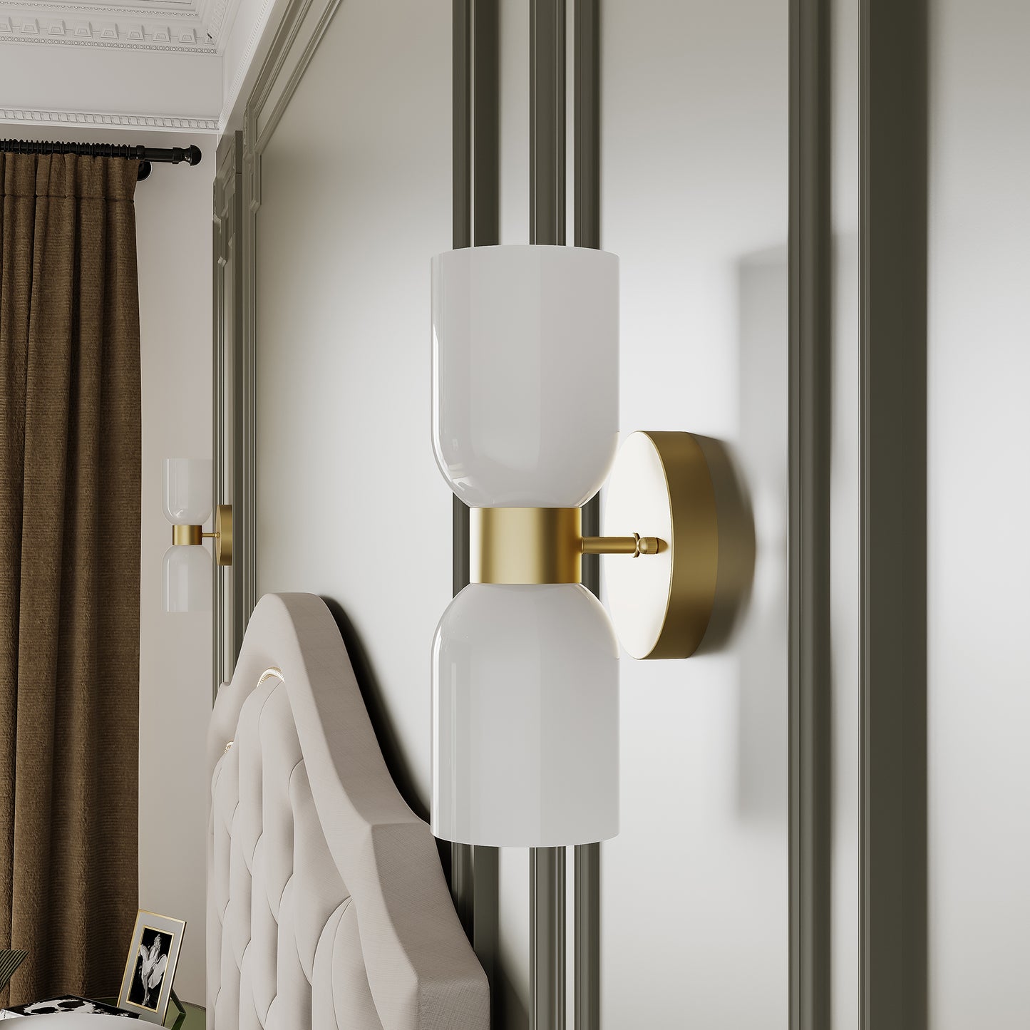 2 light milky glass wall sconce (1) by ACROMA