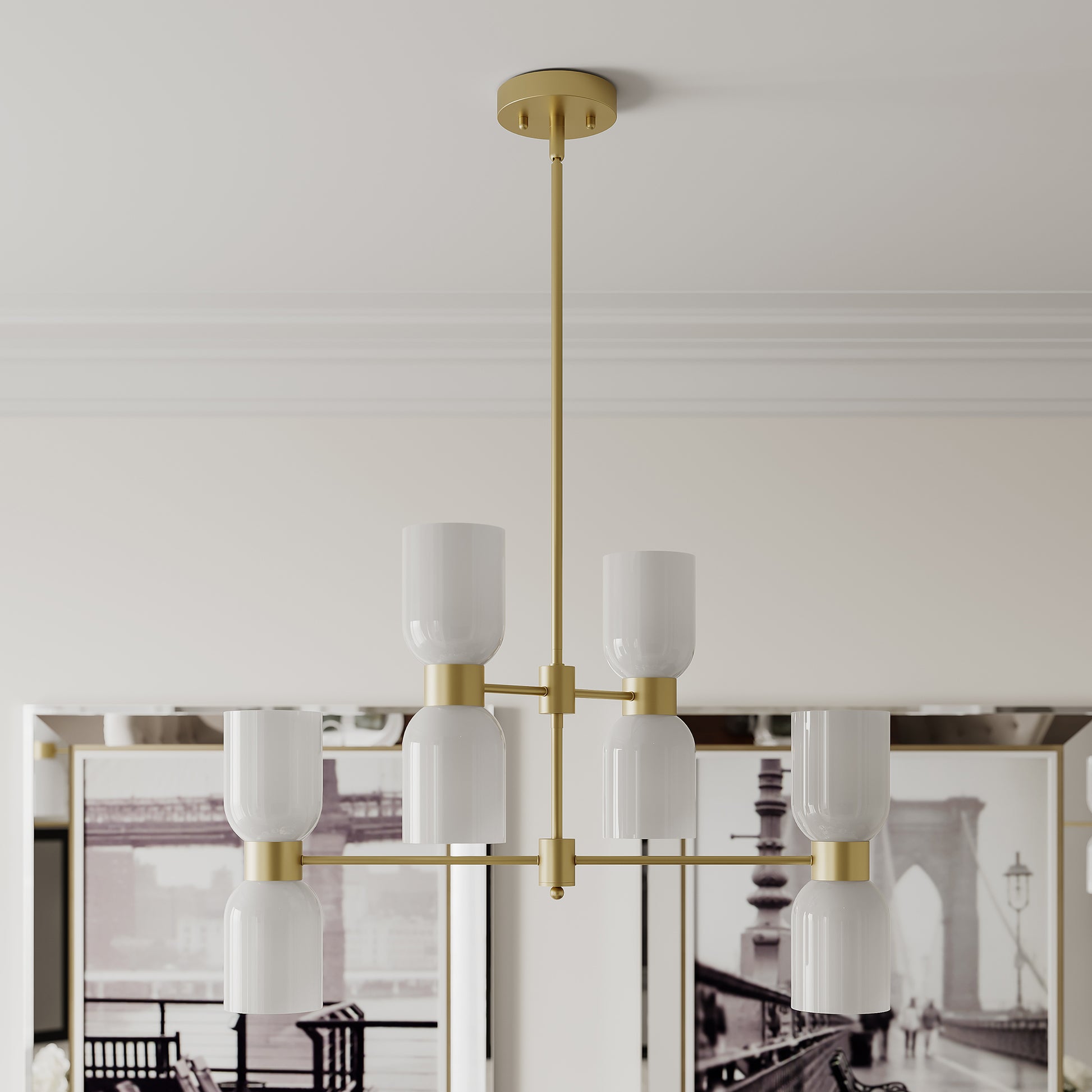 8 light modern linear chandelier (5) by ACROMA