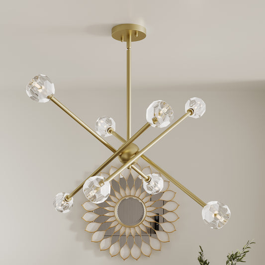 8 light sputnik glass chandelier (1) by ACROMA