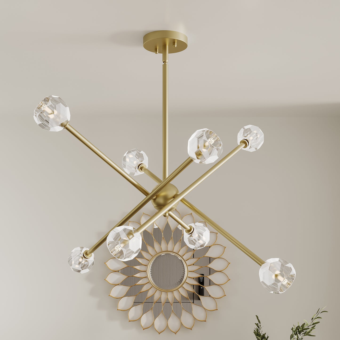 8 light sputnik glass chandelier (1) by ACROMA