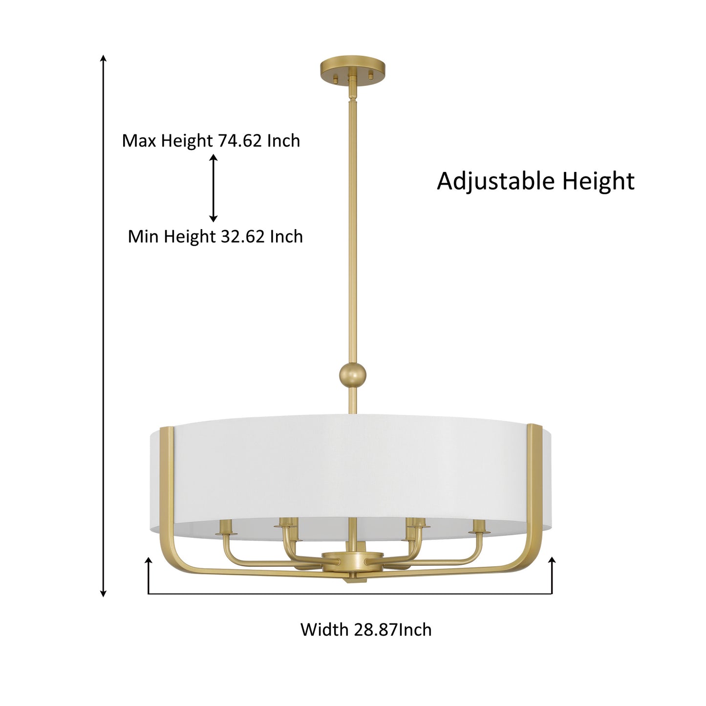 6-Light Dimmable Drum Chandelier