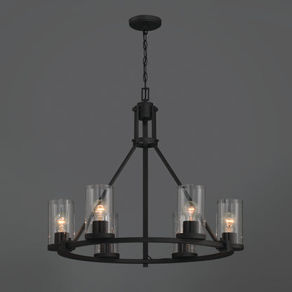 6 light classic wagon wheel chandelier (7) by ACROMA