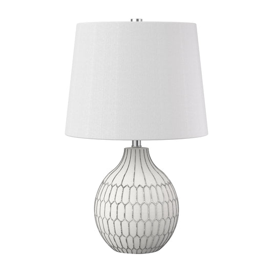 1 light white frosted ceramic table lamp set of 2 (7) by ACROMA