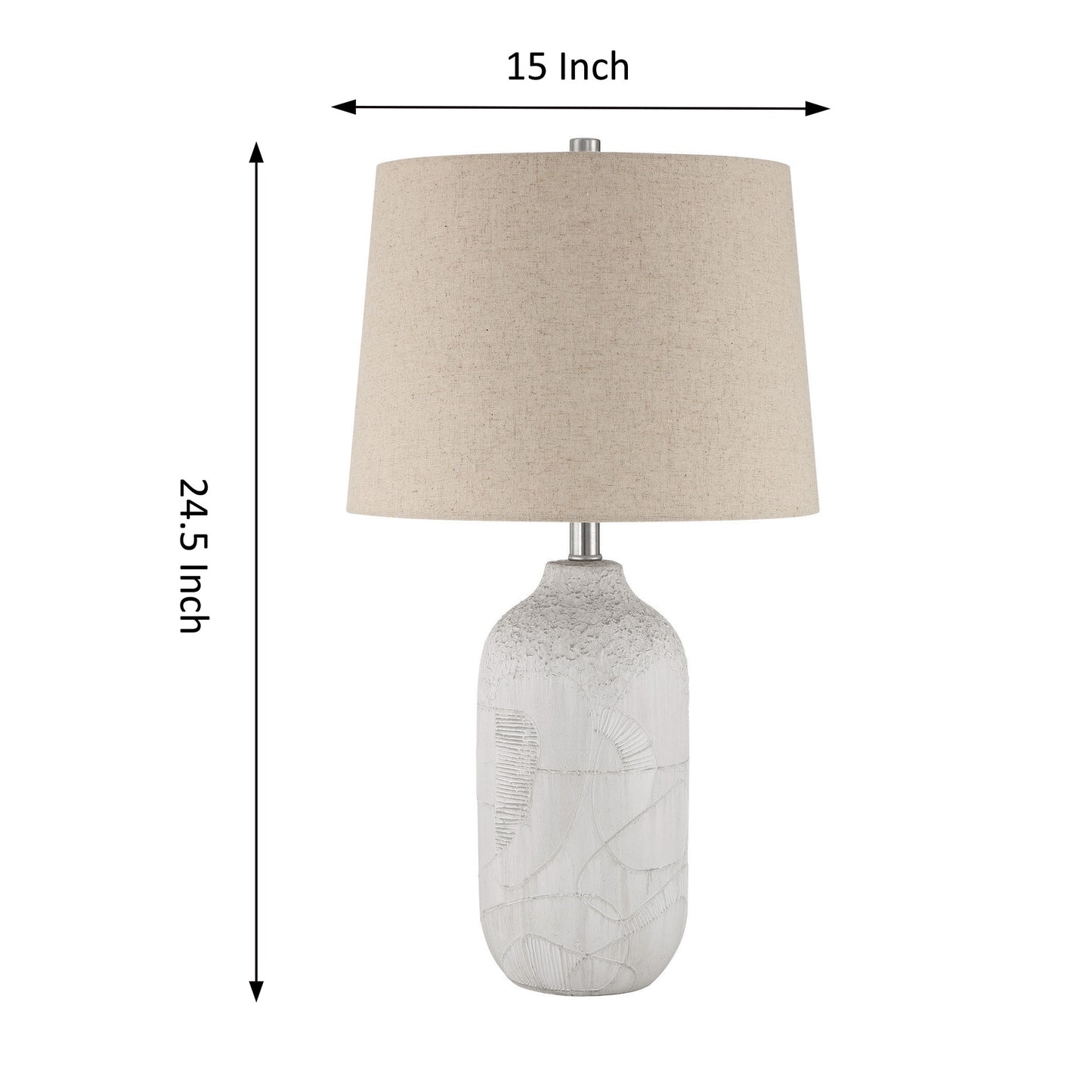 1-Light Linen Ceramic Table Lamp (Set of 2)