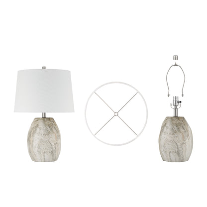 1 light marble ceramic table lamp set of 2 (3) by ACROMA