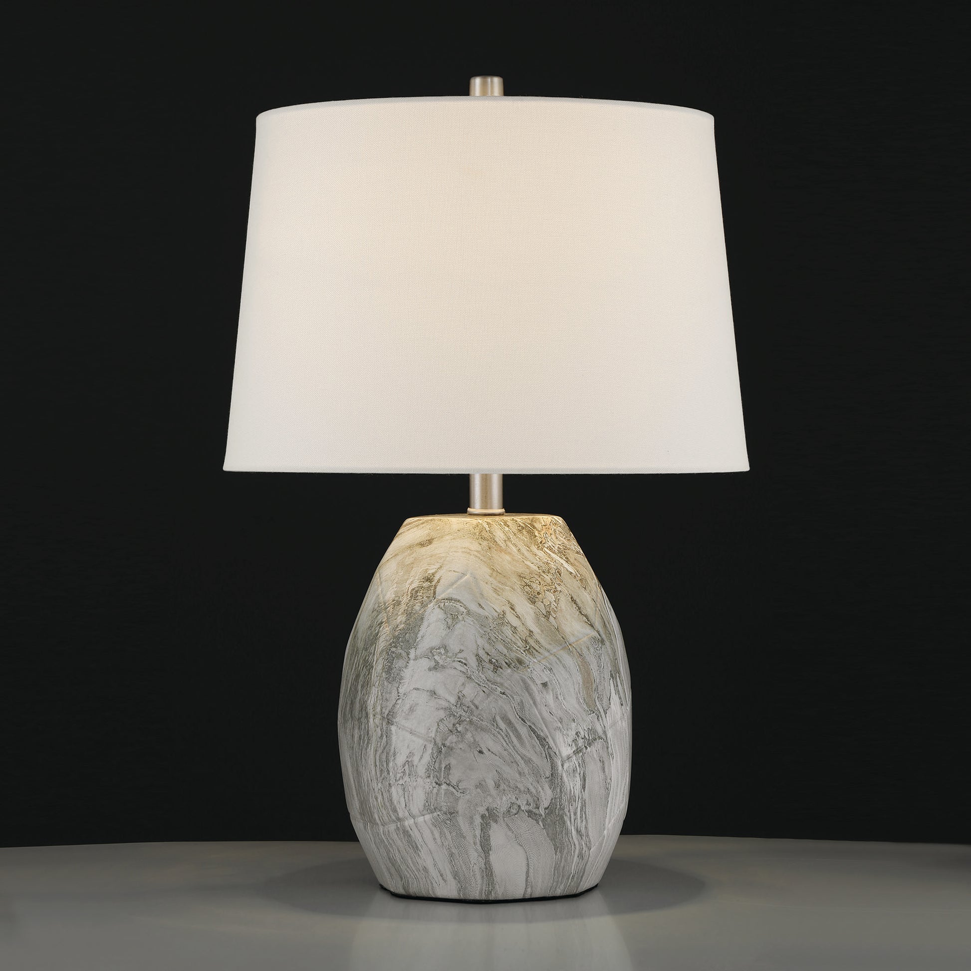 1 light marble ceramic table lamp set of 2 (2) by ACROMA