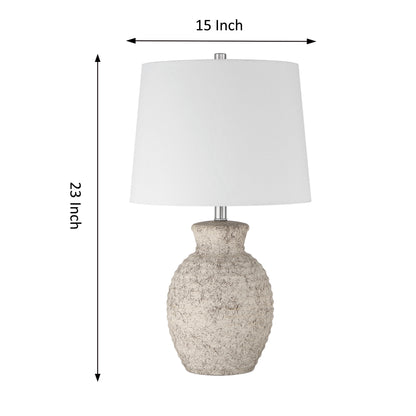 1-Light White Ceramic Table Lamp (Set of 2)