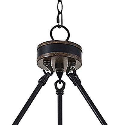 18-Light Wagon Wheel Tiered Chandelier with Wood Accents UL Listed