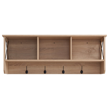 3-Cabinet Wide Wall Mounted Coat Rack