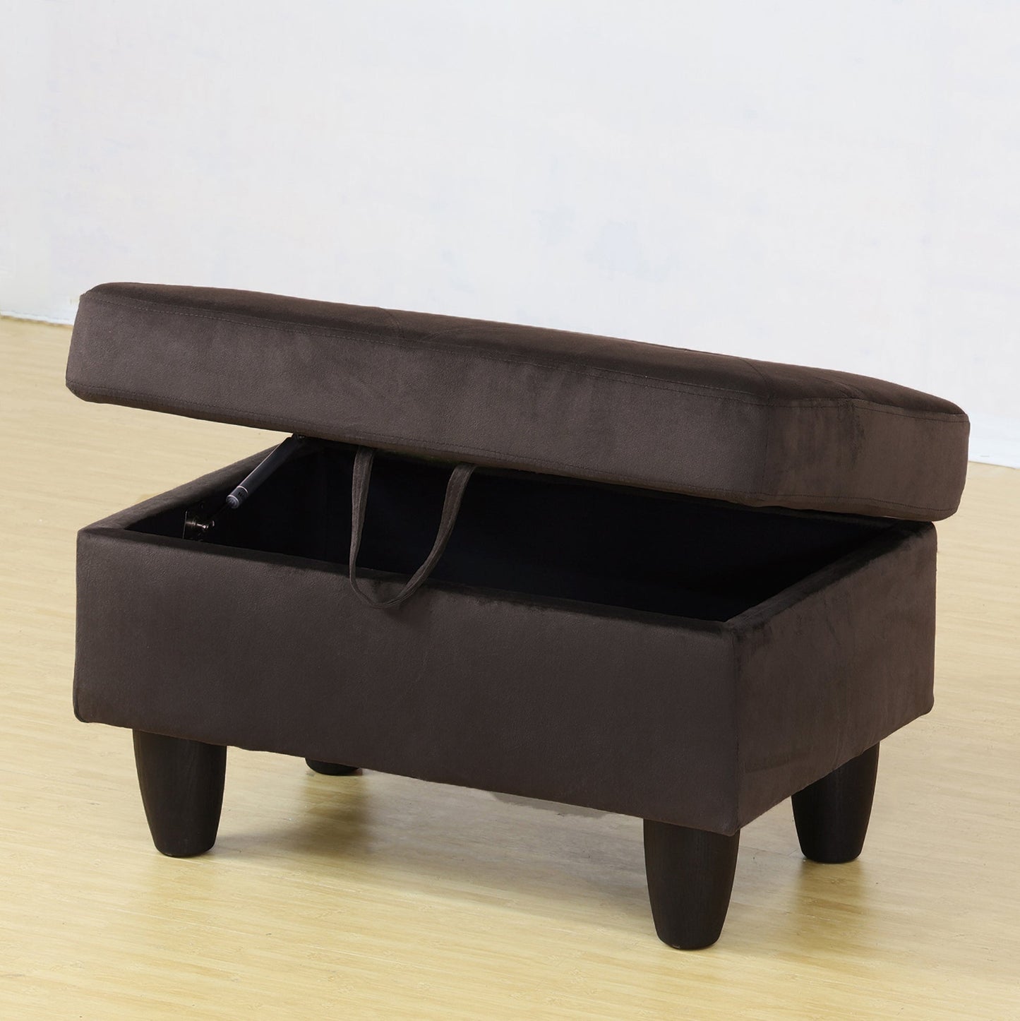 Enfield Tan Flannel Upholstered Storage Ottoman