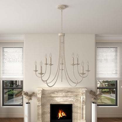 10-Light Candle Style Classic Chandelier UL Listed