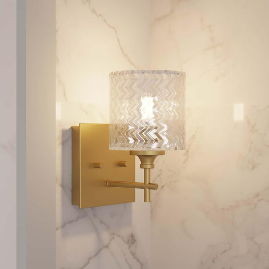 1 light gold glass wall sconce (1) by ACROMA