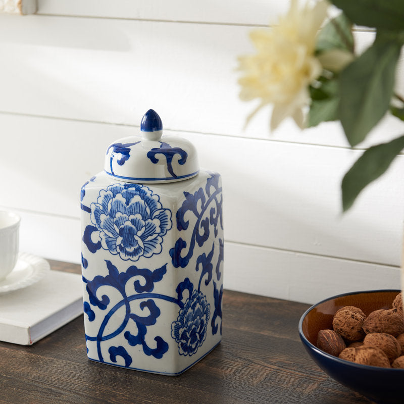 handmade blue ceramic ginger jar table vase (16) by ACROMA
