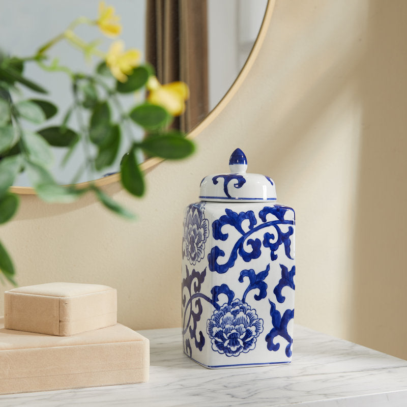 handmade blue ceramic ginger jar table vase (15) by ACROMA