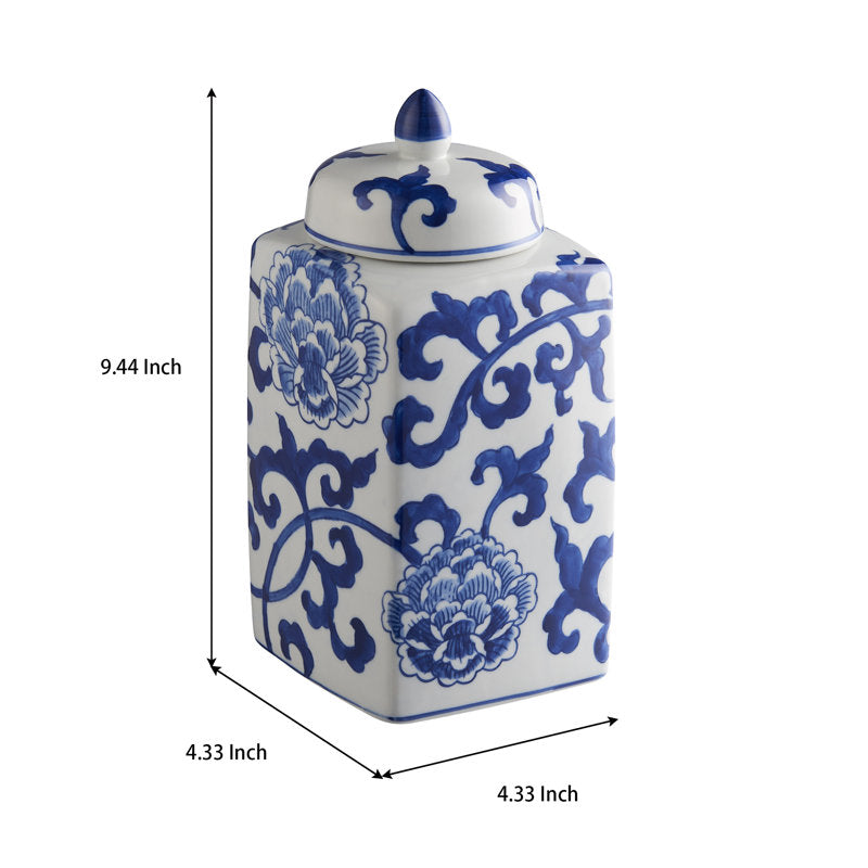 handmade blue ceramic ginger jar table vase (20) by ACROMA