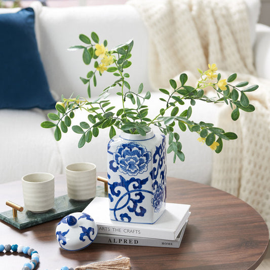 handmade blue ceramic ginger jar table vase (14) by ACROMA