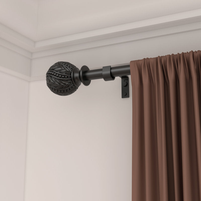 Carving Design Adjustable Single Curtain Rod (13) by ACROMA