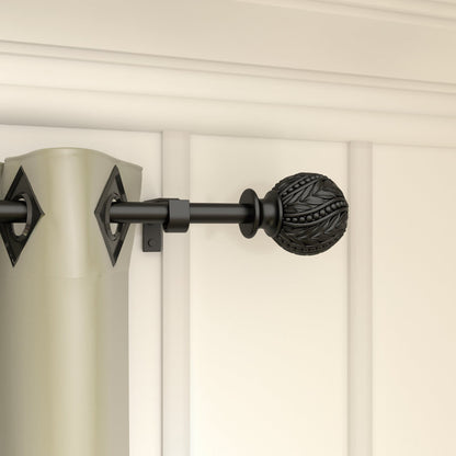 Carving Design Adjustable Single Curtain Rod (18) by ACROMA