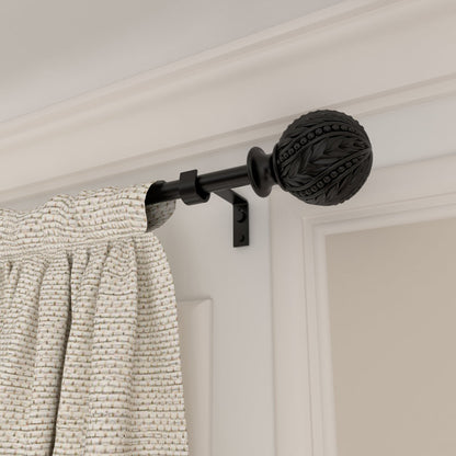Carving Design Adjustable Single Curtain Rod (3) by ACROMA