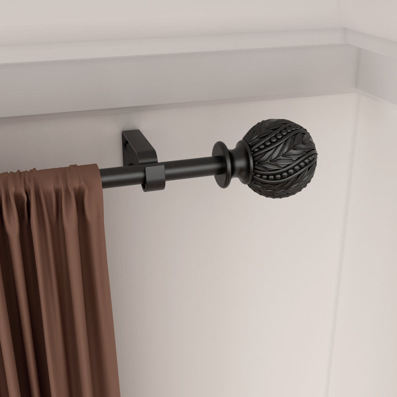 Carving Design Adjustable Single Curtain Rod (14) by ACROMA