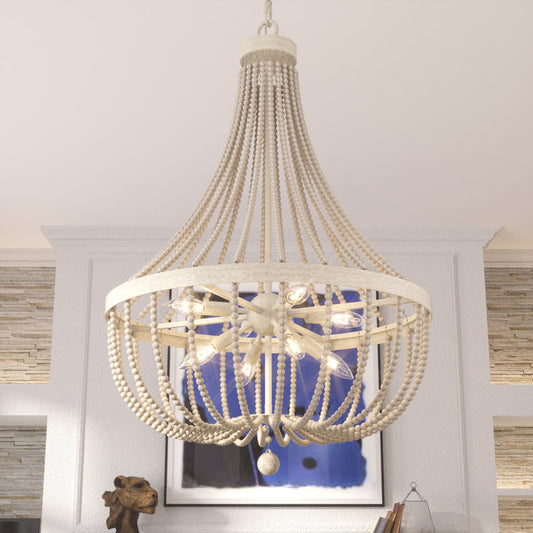 8 light wood empire chandelier (1) by ACROMA