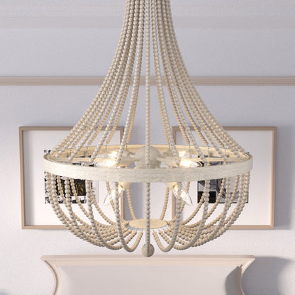 8 light wood empire chandelier (2) by ACROMA