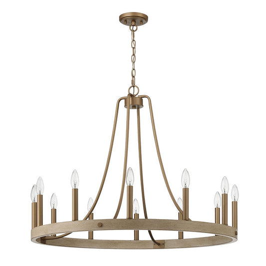 12 light candle style wagon wheel farmhouse chandelier (20) by ACROMA