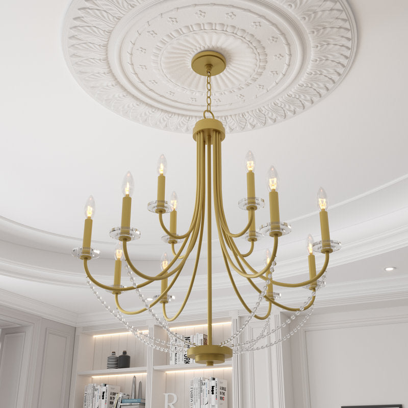 12 light candle style tiered chandelier (1) by ACROMA