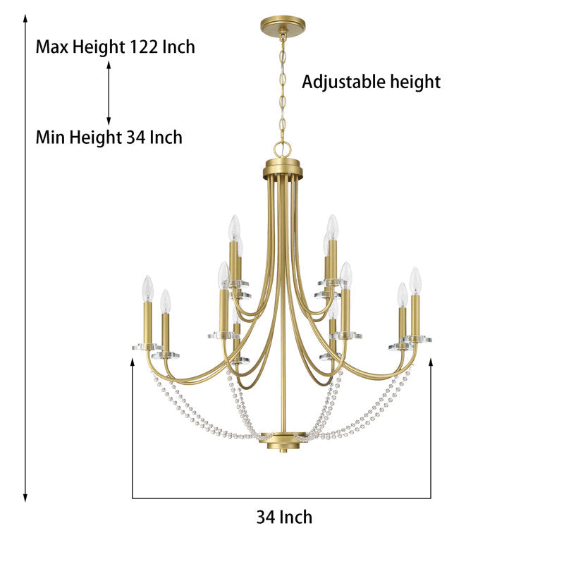 32012 | 12 - Light Dimmable Classic / Traditional Chandelier by ACROMA™  UL