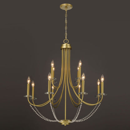 12-Light Candle Style Tiered Chandelier