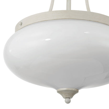 31103 | 3 - Light White Washed Opal Bowl Pendant by ACROMA™  UL
