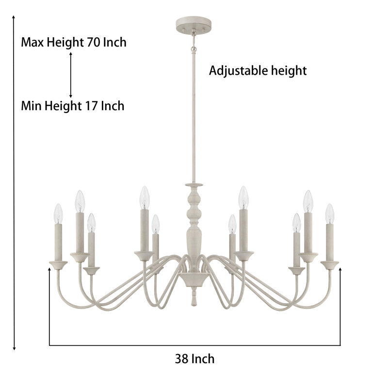 31710 | 10 - Light Dimmable Classic / Traditional Chandelier by ACROMA™  UL