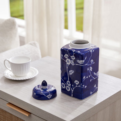 handmade blue ceramic ginger jar table vase (3) by ACROMA