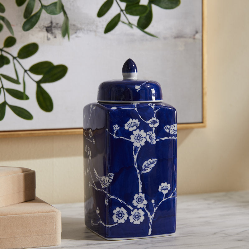 handmade blue ceramic ginger jar table vase (2) by ACROMA