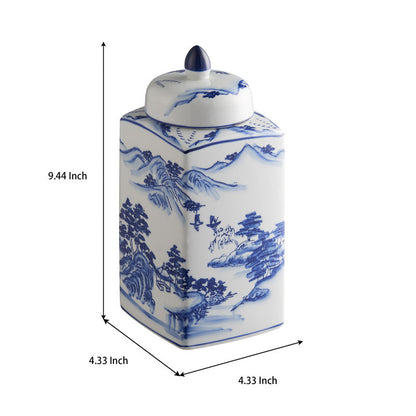 handmade blue ceramic ginger jar table vase (13) by ACROMA